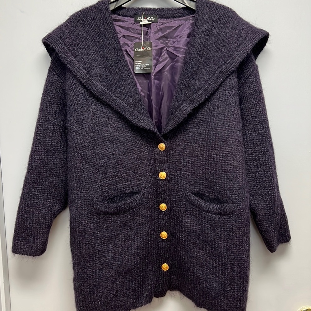 NWT Vintage Connie A Lee Mohair Blend Fully Lined Button Down Cardigan/ Jacket